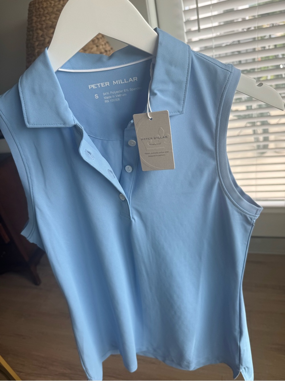 Peter Millar Sleeveless Polo in Sky Blue